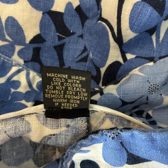 Rafaella Studio Womens 8 Linen Floral A Line Midi Skirt Blue White Summer Casual - Picture 7 of 7